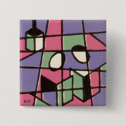 Carolers Vierkante Button 5,1 Cm (Voorkant)