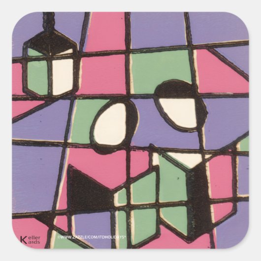 Carolers Vierkante Sticker (Voorkant)