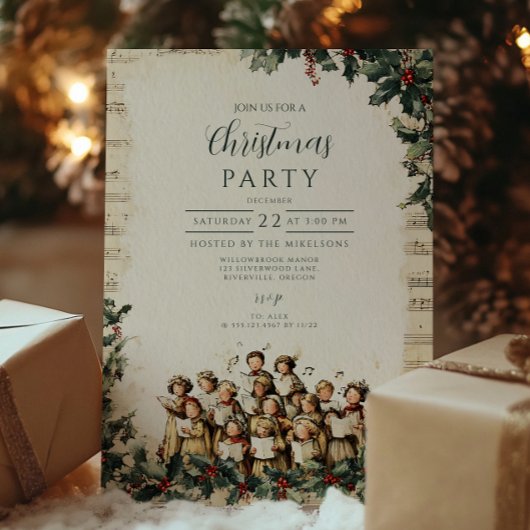 Carolers Vrolijk Kerstfeest Kaart