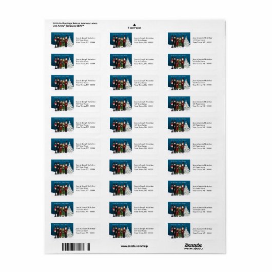 Carolers Winter Scene Etiket (Full Sheet)