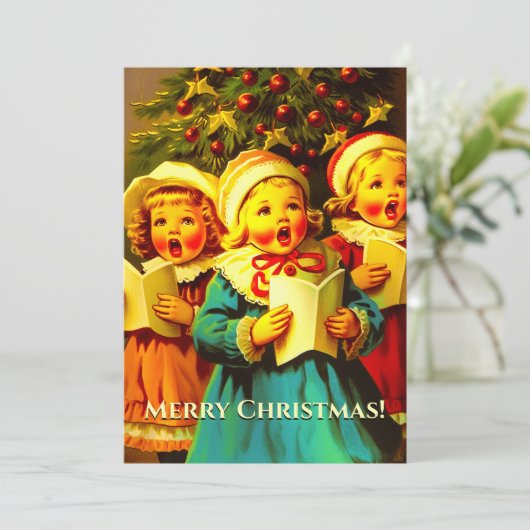  carolers zingen hymnes kerst (Staand voorkant)