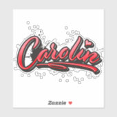Carolin red Heart Graffiti Aufkleber Sticker (Vel)