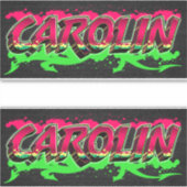 Carolin Vorname Name Graffiti Aufkleber Sticker (Voorkant)