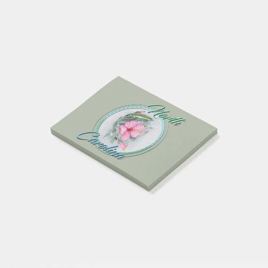 Carolina Anole en Hibiscus Post-it® Notes (Schuin)