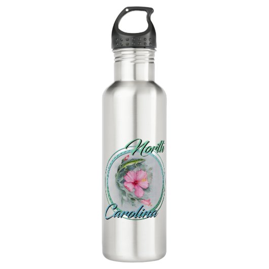 Carolina Anole en Hibiscus Waterfles (Voorkant)