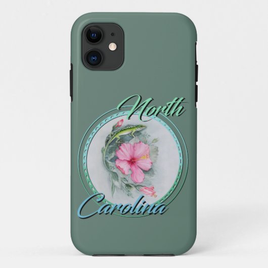 Carolina Anole & Hibiscus  Case-Mate iPhone Case (Achterkant)