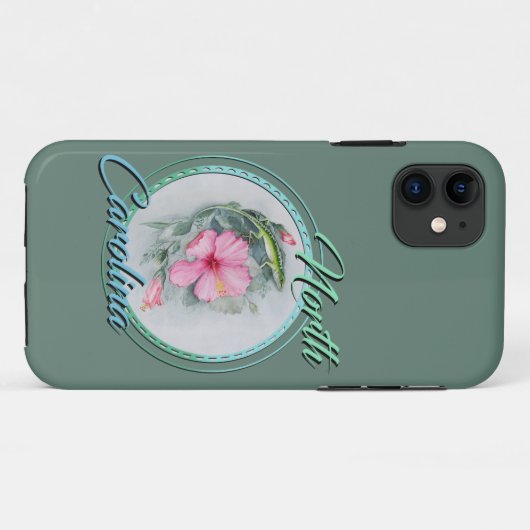 Carolina Anole & Hibiscus  Case-Mate iPhone Case (Achterkant (horizontaal))
