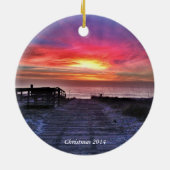 Carolina Beach 2014 kerstboomversiering Keramisch Ornament (Achterkant)