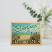 Carolina Beach Briefkaart Vintage Travel (Staand voorkant)