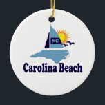 Carolina Beach. Keramisch Ornament<br><div class="desc">Carolina Beach North Carolina.</div>