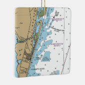 Carolina Beach NC Chart Keramisch Ornament (Rechts)