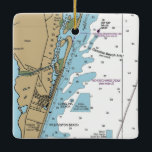 Carolina Beach NC Chart Keramisch Ornament<br><div class="desc">Carolina Beach North Carolina,  een kerstversiering met een NAA-nautische kaart.</div>