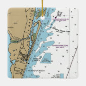 Carolina Beach NC Chart Keramisch Ornament (Achterkant)
