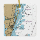 Carolina Beach NC Chart Keramisch Ornament (Voorkant)