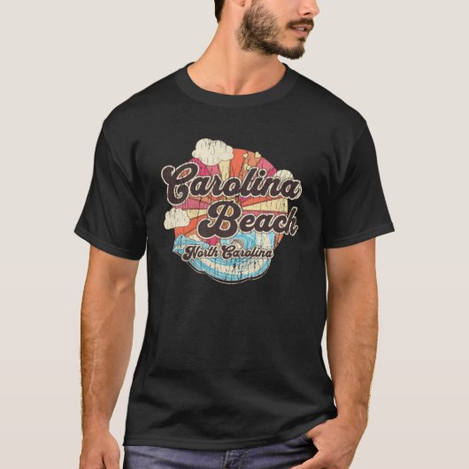 Carolina Beach NC Summertime Vacationing Waves T-shirt (Voorkant)