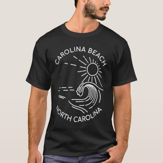 Carolina Beach NC Summertime Vacationing White Lin T-shirt (Voorkant)