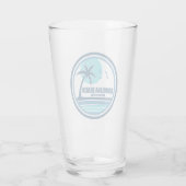 Carolina Beach North Carolina Palmboom Vogels Glas (Achterkant)