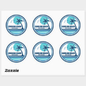 Carolina Beach North Carolina Palmboom Vogels Ronde Sticker (Vel)