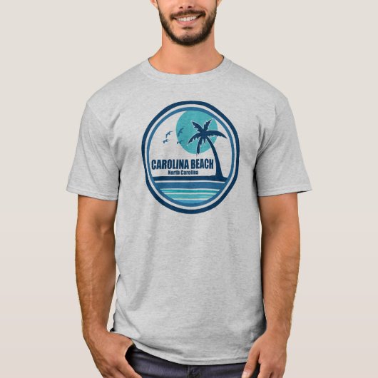 Carolina Beach North Carolina Palmboom Vogels T-shirt (Voorkant)