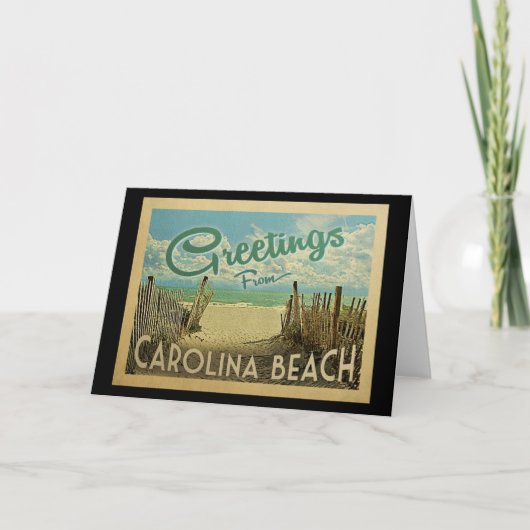 Carolina Beach Vintage Travel Kaart (Voorkant)