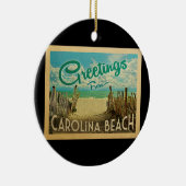 Carolina Beach Vintage Travel Keramisch Ornament (Rechts)