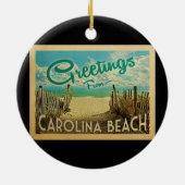 Carolina Beach Vintage Travel Keramisch Ornament (Achterkant)