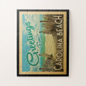 Carolina Beach Vintage Travel Legpuzzel (Verticaal)
