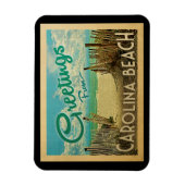 Carolina Beach Vintage Travel Magneet (Verticaal)