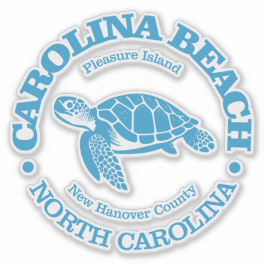 Carolina Beach (zeeen schildpad) Sticker (Voorkant)