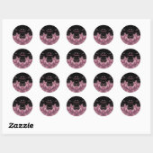 CAROLINA ~ Black and Pink ~ Ronde Sticker (Vel)
