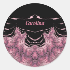 CAROLINA ~ Black and Pink ~ Ronde Sticker