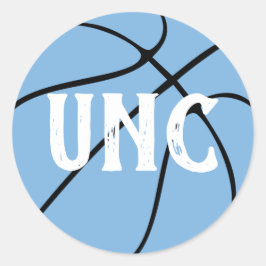 Carolina Blauw / Lichtblauw Basketbal Aangepaste T Ronde Sticker