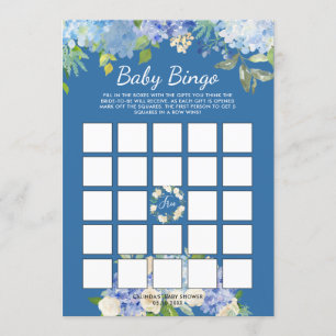 Carolina Bloom   Baby shower Bingo Game Kaart
