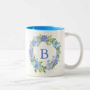 Carolina Bloom Bouquet   Floral Monogram Tweekleurige Koffiemok
