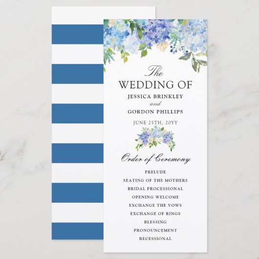 Carolina Bloom Bouquet | Programma Floral Wedding Programmakaart (Voorkant / Achterkant)