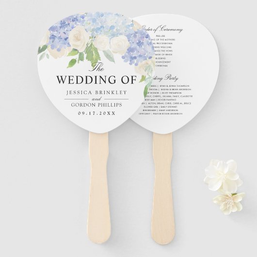 Carolina Bloom Bouquet | Trouwprogramma Handwaaier (Voorkant en achterkant)