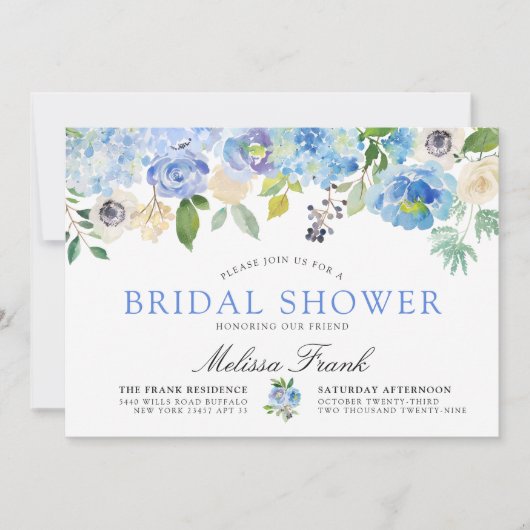 Carolina Bloom | Bridal Shower-uitnodiging Kaart (Voorkant)
