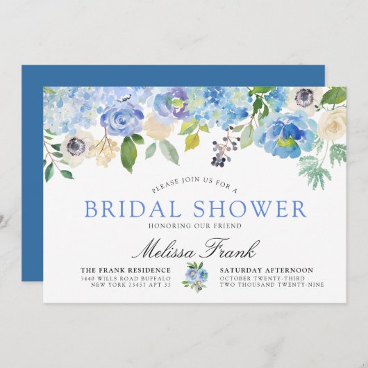 Carolina Bloom | Bridal Shower-uitnodiging Kaart (Voorkant / Achterkant)