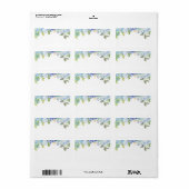 Carolina Bloom Waterverf | Leeg adres Etiket (Full Sheet)