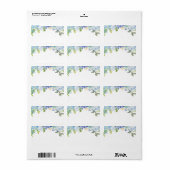 Carolina Bloom Waterverf | Leeg adres Etiket (Full Sheet)