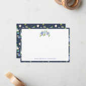 Carolina Bloom Wild Floral Custom Briefpapier Notitiekaartje (Voorkant / Achterkant in situ)