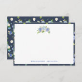 Carolina Bloom Wild Floral Custom Briefpapier Notitiekaartje (Voorkant / Achterkant)