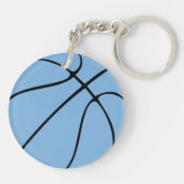Carolina Blue Basketball Custom Jersey Number Sleutelhanger (Achterkant)