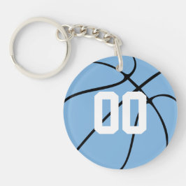 Carolina Blue Basketball Custom Jersey Number Sleutelhanger