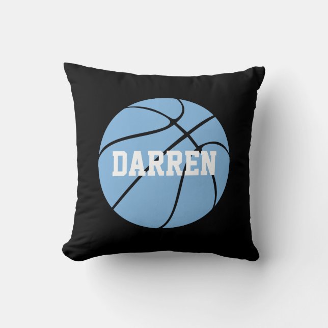 Carolina Blue Basketball Custom Name Sierkussen (Voorkant)