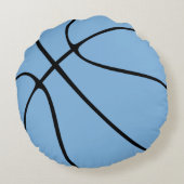 Carolina Blue Basketball Round Throw Rond Kussen (Achterkant)