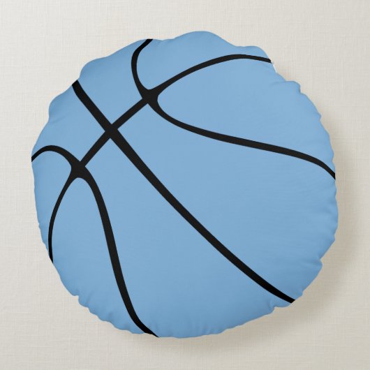  Carolina Blue Basketball Round Throw Rond Kussen (Achterkant)