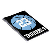 Carolina Blue Basketball Student Name and Number Notitieboek (Rechterzijde)