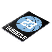 Carolina Blue Basketball Student Name and Number Notitieboek (Linkerzijde)