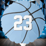 Carolina Blue Basketball Team Party/Player Sports Ballon<br><div class="desc">Carolina Blue Basketball Team Party / Player Birthday Sports Balloon: Fun Customizable decorative party ballons for basketball teams and players with Carolina blue (light blue) team kleuren. Typ in je eigen schoolbrieven, jersey nummer of initialen van de speler of een andere tekst in het aangepaste tekstvak. U kon de placeholder...</div>